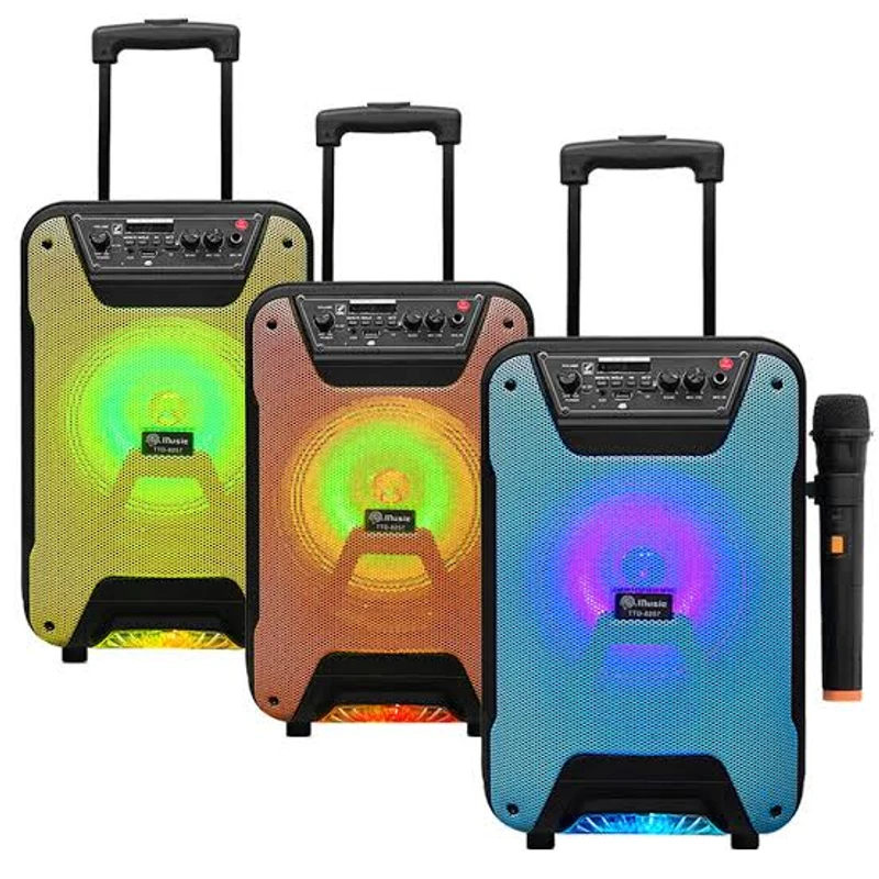 NEW TTD-8257 20W Portable 8INCH Outdoor Wireless Bluetooth Trolley Saboofer Party DJ Home Karaoke Speaker With Wireless Microphone 🎤 - Thumbnail 7